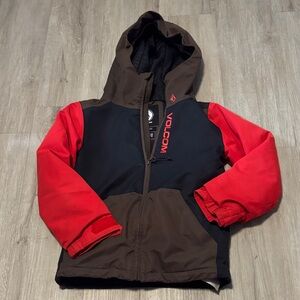 Volcom Black and Red Hooded Jacket